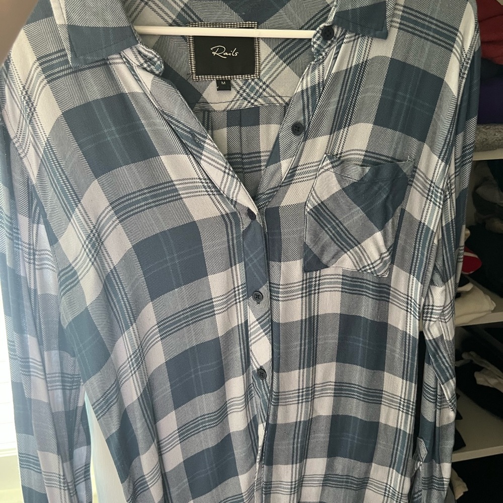 Men's Blue Plaid Shirt